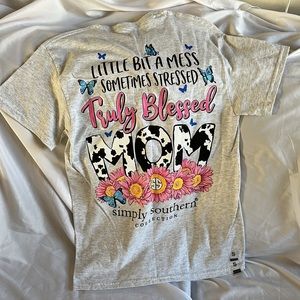 simply southern Mom tee (cow print)